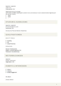 Vorlage Bewerbung Lebenslauf 2